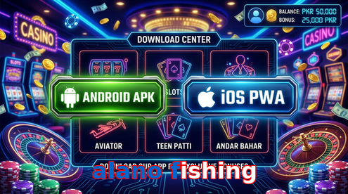 Main screen of Alano Fishing download page for PK players